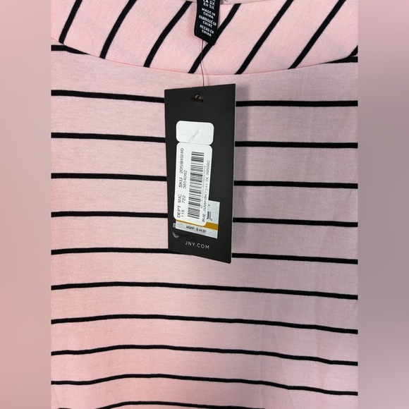 Jones New York Women 3X Pink Striped Boat Neck Tunic Button Accent Sailor - Picture 9 of 12